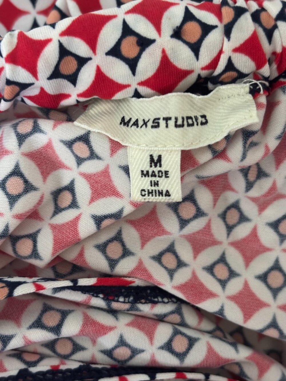 Max Studio Red Geometric Print Sleeveless Dress Medium Like New - Picture 4 of 6